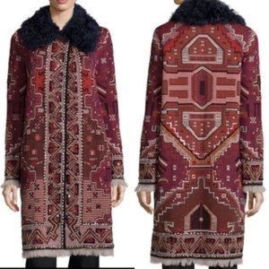 Tory Burch Tapestry Coat, XL, Aztec Jacket New NWT, Wool Embroidered & Beaded